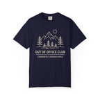 Out Of Office Club Minimal Shirt, Mountain Line Art Tee, Nature Lover Gift, Simple Hiking Shirt, Outdoor Graphic Comfort Colors