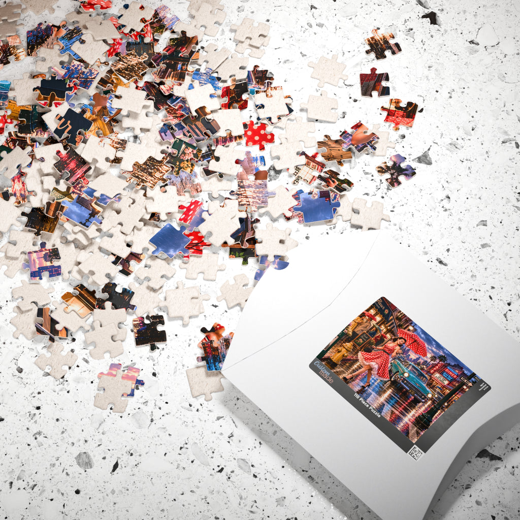 A Little Rain Never Ruined the Outfit – Retro Pin-Up City Art Puzzle