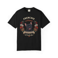 Black French Bulldog Mom Shirt, Black Frenchie Gift for Dog Mom, Floral French Bulldog Tee, Comfort Colors Coffee Lover Shirt