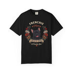 Black French Bulldog Mom Shirt, Black Frenchie Gift for Dog Mom, Floral French Bulldog Tee, Comfort Colors Coffee Lover Shirt