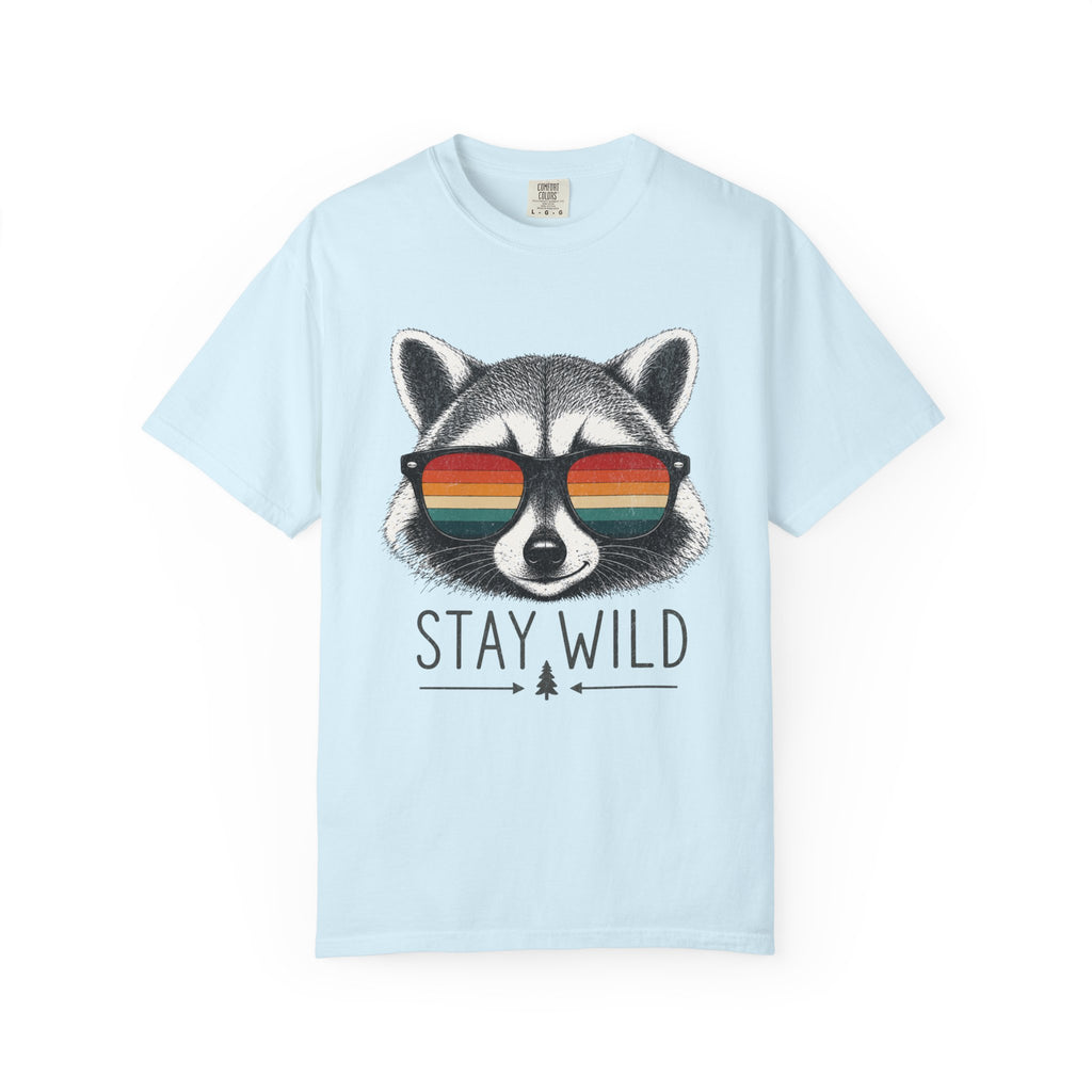 Stay Wild Raccoon – Retro Sunglasses T-Shirt | Explorer Edition
