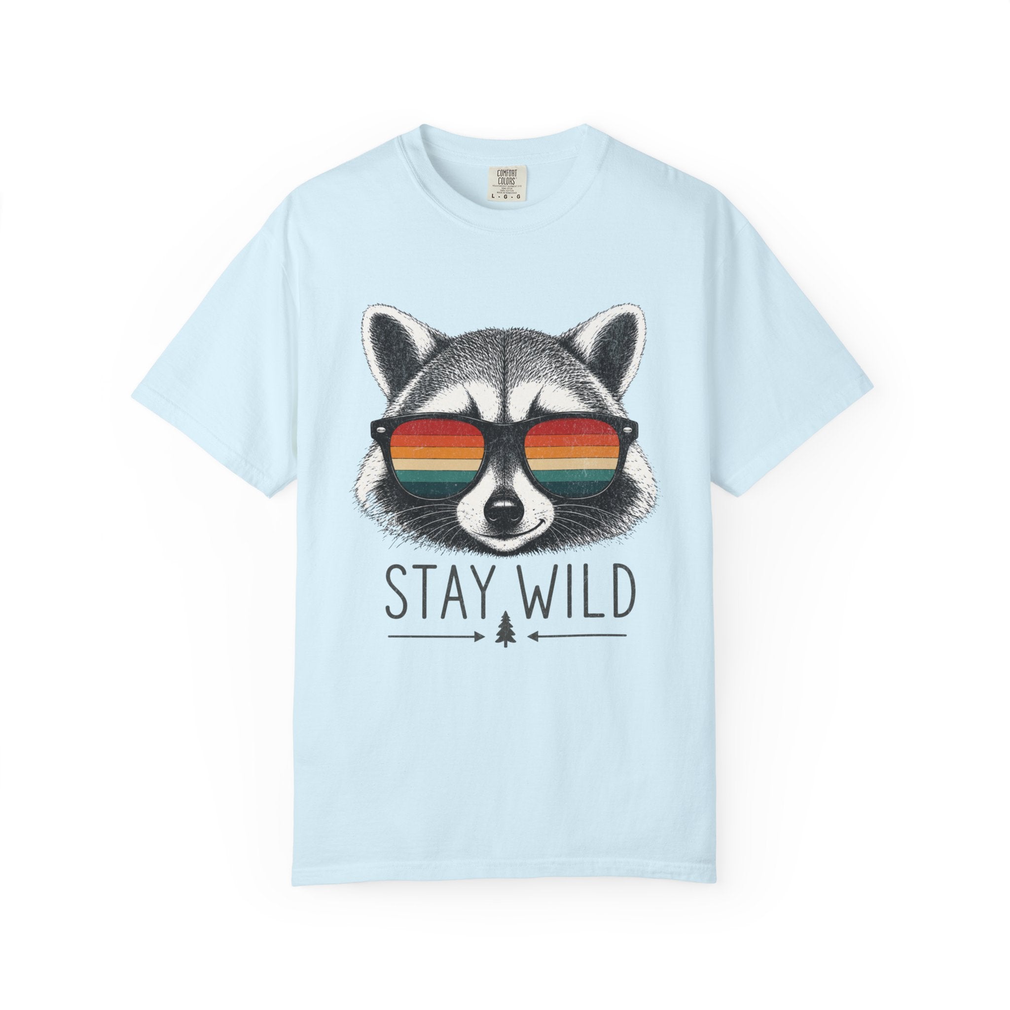 Stay Wild Raccoon – Retro Sunglasses T-Shirt | Explorer Edition