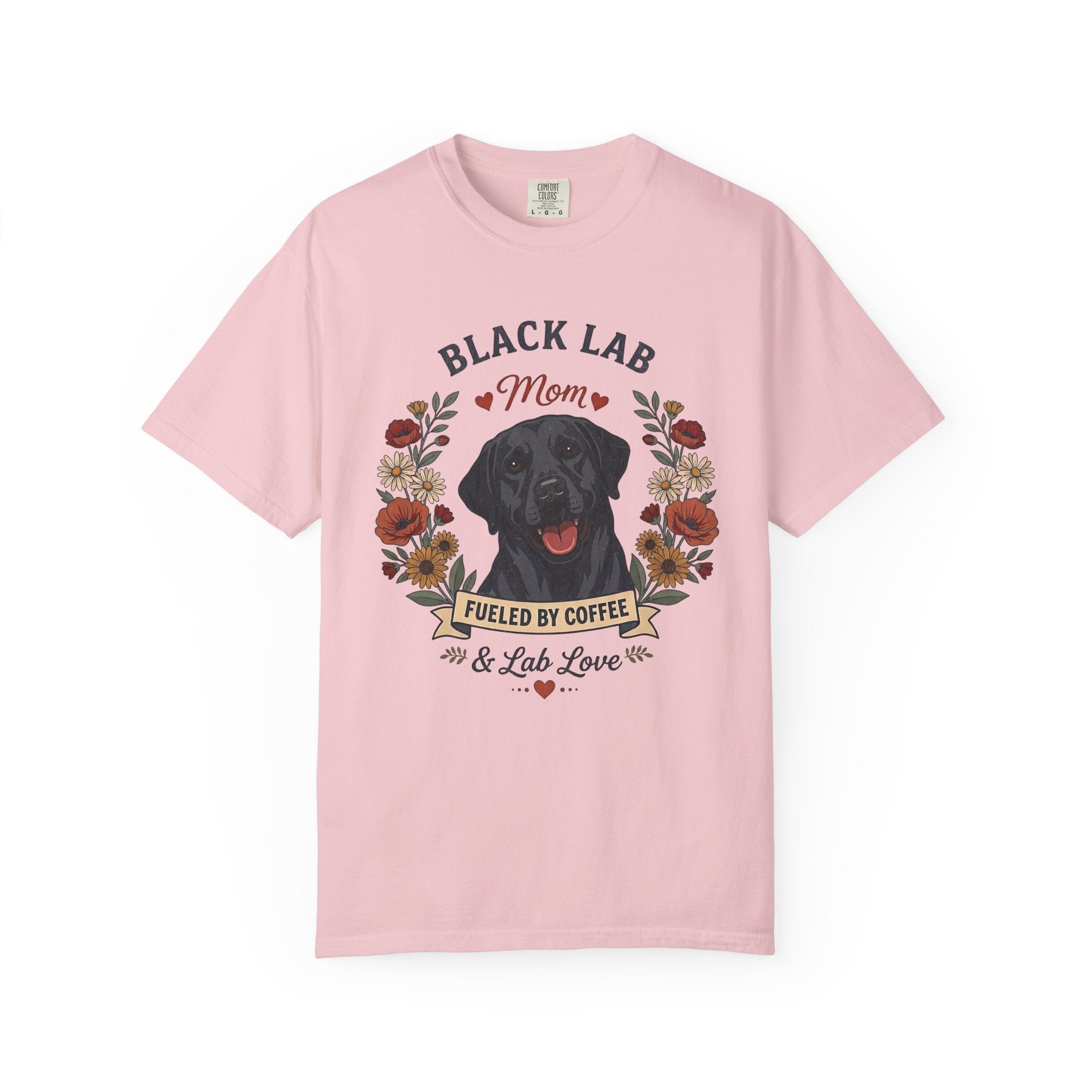 Black Labrador Dog Mom T-Shirt | Fueled by Coffee & Lab Love