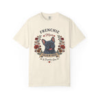 Blue French Bulldog Dog Mom T-Shirt | Fueled by Coffee & Frenchie Love