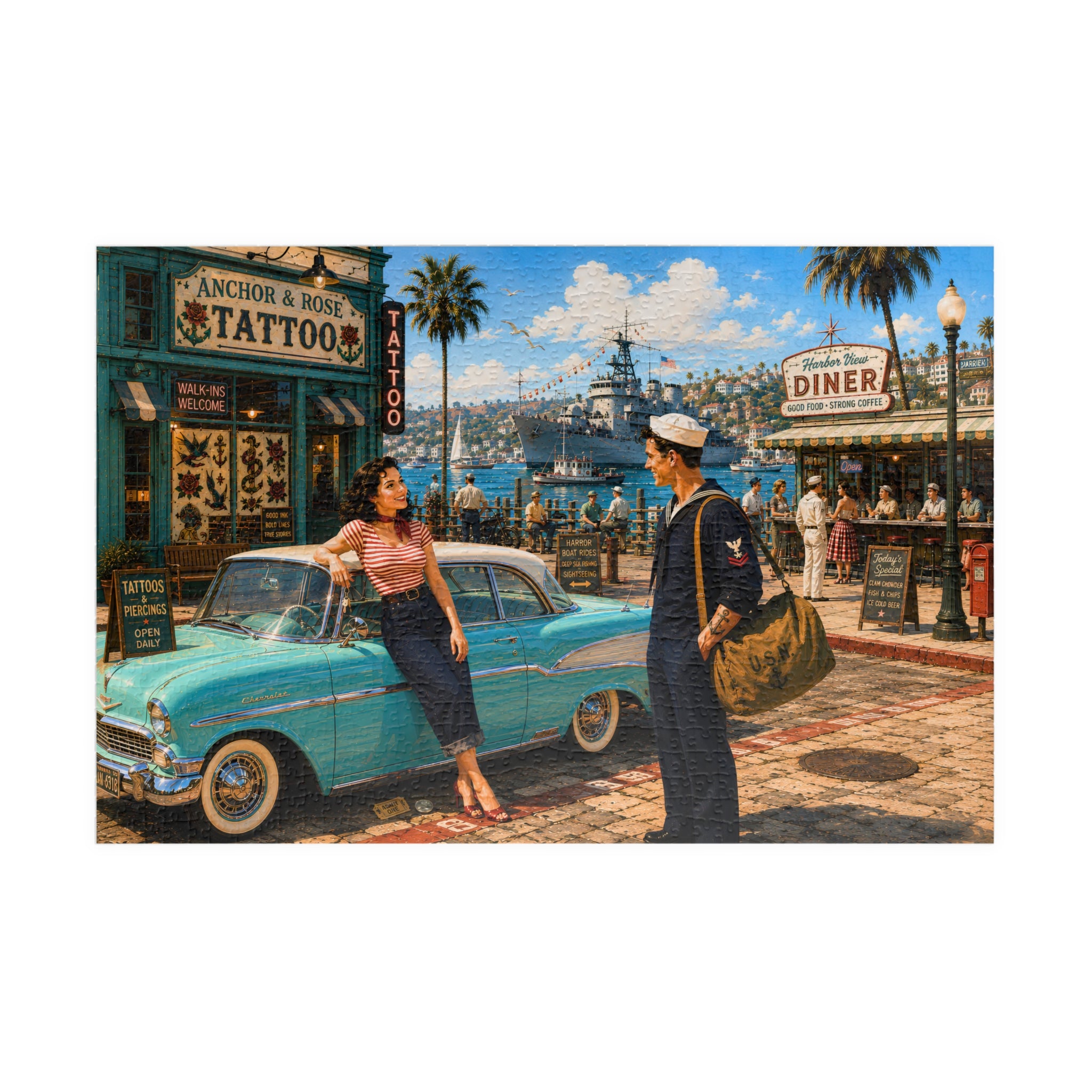 Shore Leave Has Its Perks – Vintage Sailor & Tattoo Art Puzzle