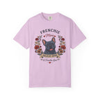 Blue French Bulldog Dog Mom T-Shirt | Fueled by Coffee & Frenchie Love