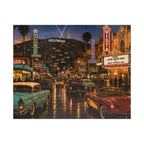 Hollywood After Dark – Neon Los Angeles Night & Classic Cars Art Puzzle