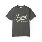 Fueled by Panic & Performance – Funny Work T-Shirt | Explorer Edition