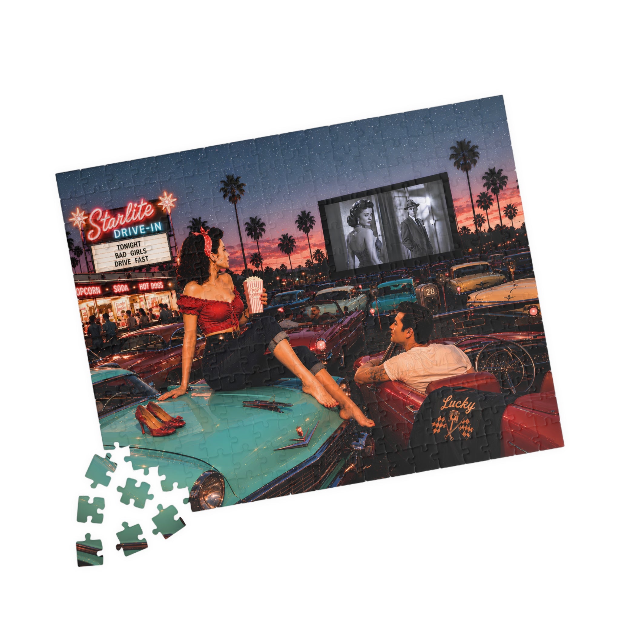 Meet Me After the Movie – Retro Drive-In Art Puzzle