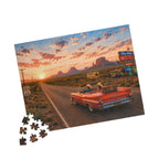 No Plans, No Problem – Retro Route 66 Desert Road Trip Art Puzzle