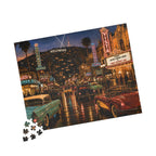 Hollywood After Dark – Neon Los Angeles Night & Classic Cars Art Puzzle