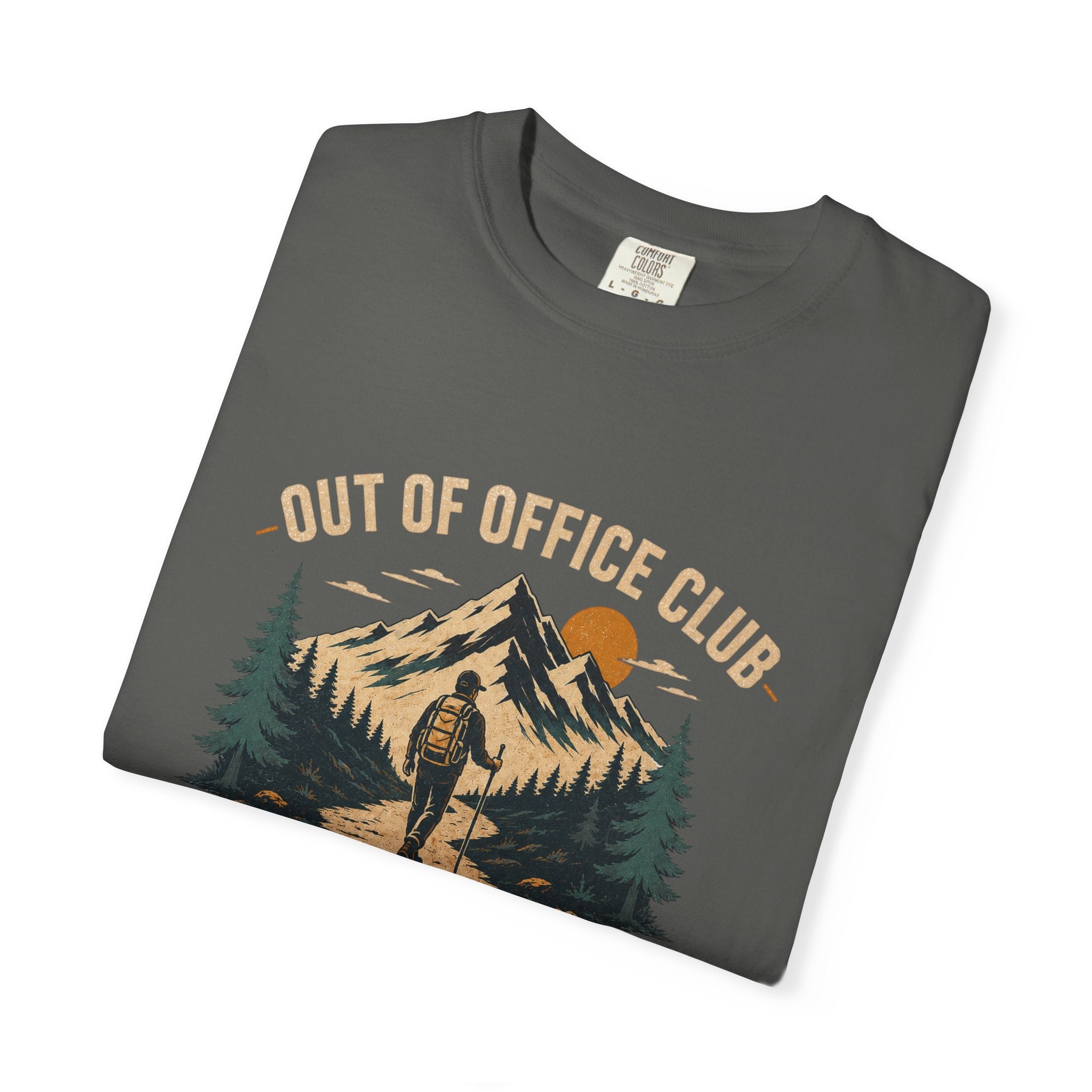 Out Of Office Club Hiking Shirt, Backpacker Gift, Adventure Travel Tee, Nature Lover Shirt, Mountain Hiking Comfort Colors Tee