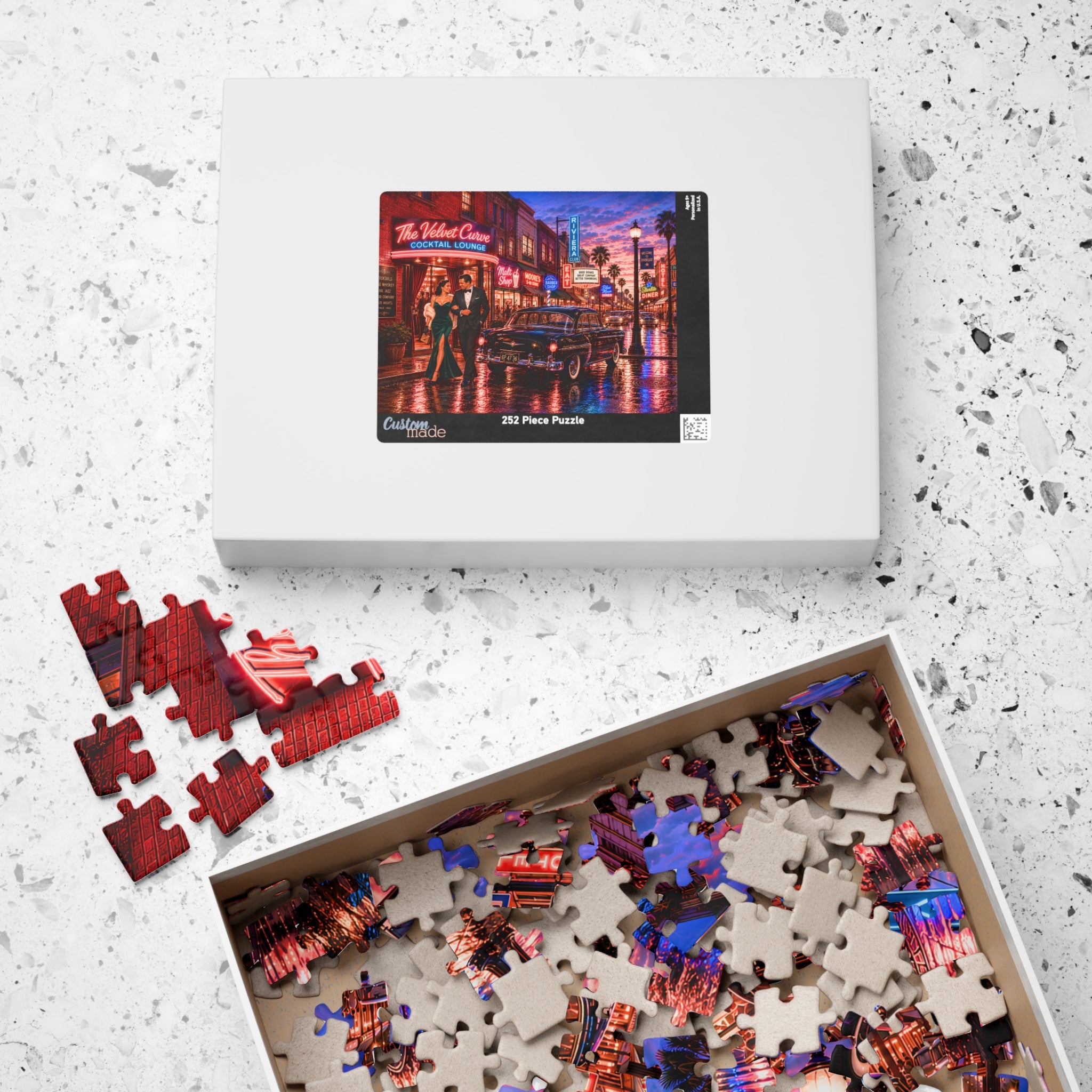 One Drink and We'll See – Retro Cocktail Lounge Art Puzzle