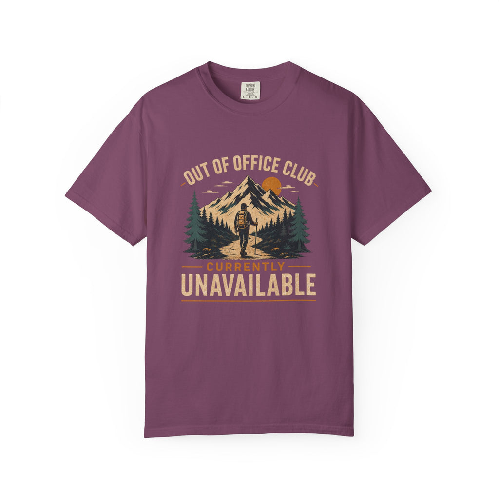 Out Of Office Club Hiking Shirt, Backpacker Gift, Adventure Travel Tee, Nature Lover Shirt, Mountain Hiking Comfort Colors Tee