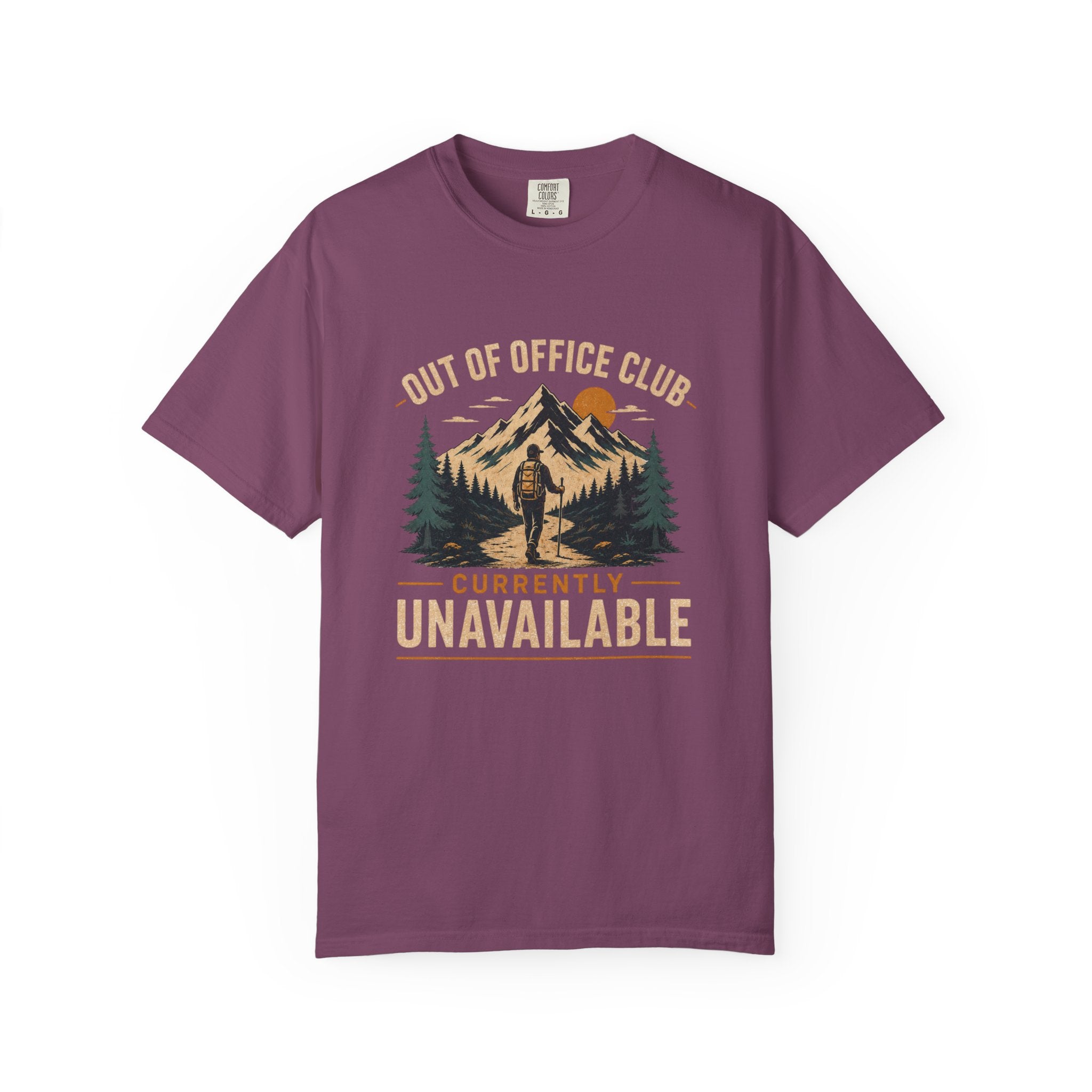 Out Of Office Club Hiking Shirt, Backpacker Gift, Adventure Travel Tee, Nature Lover Shirt, Mountain Hiking Comfort Colors Tee