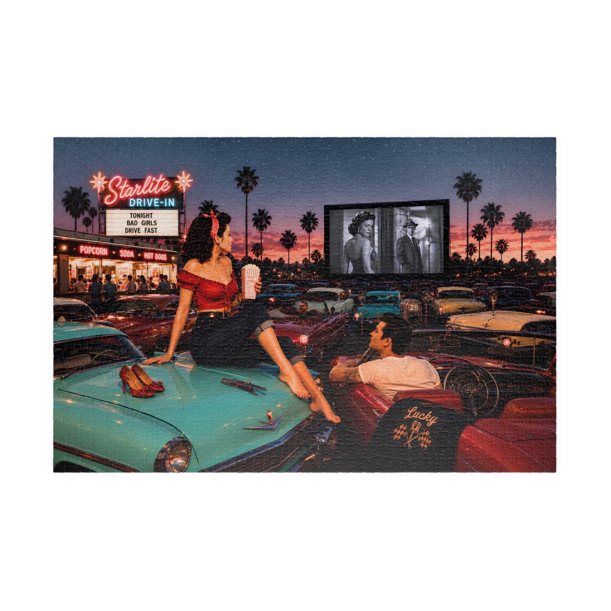 Meet Me After the Movie – Retro Drive-In Art Puzzle