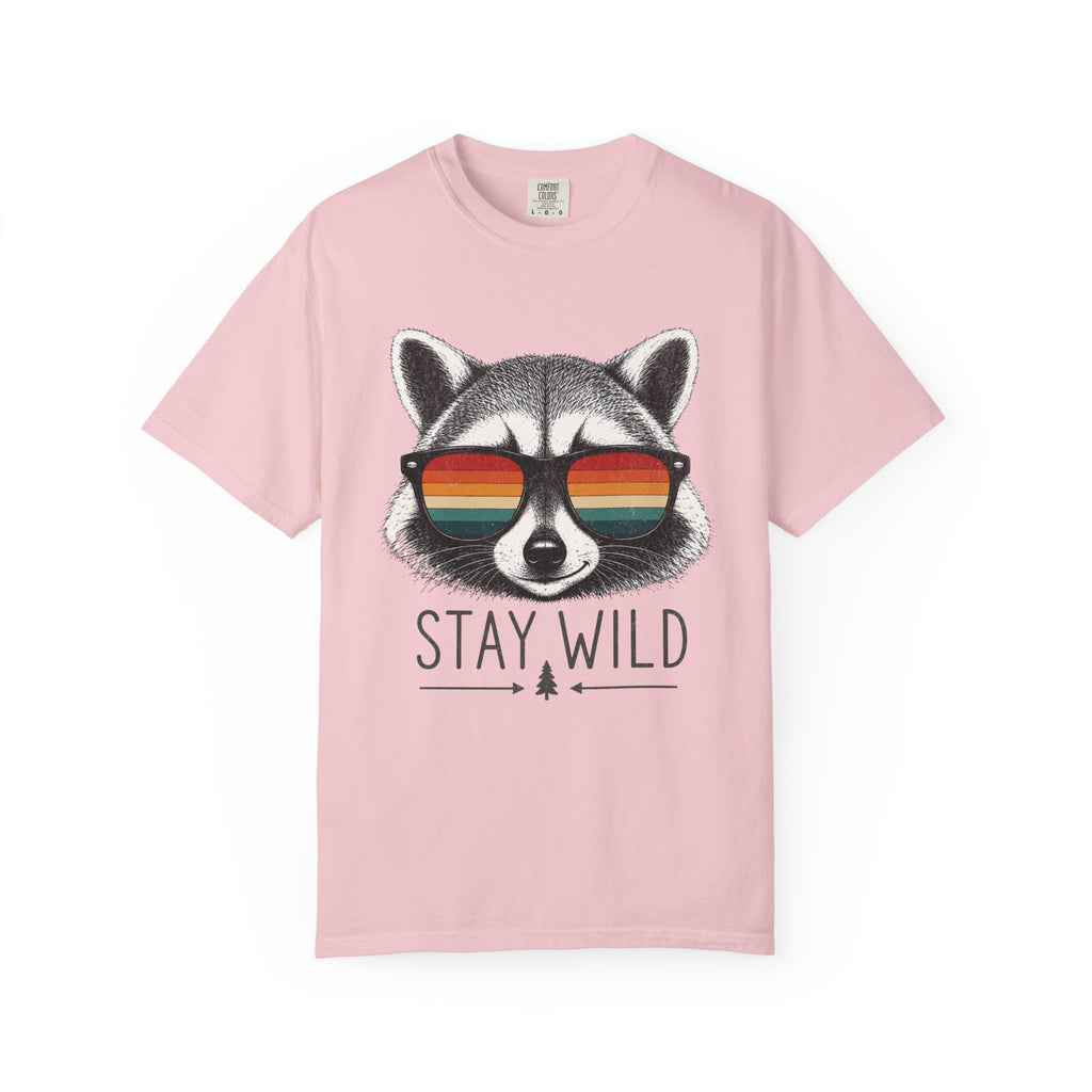 Stay Wild Raccoon – Retro Sunglasses T-Shirt | Explorer Edition