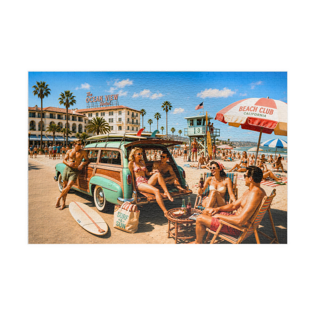 Out of Office, Possibly Forever – Retro California Beach Art Puzzle