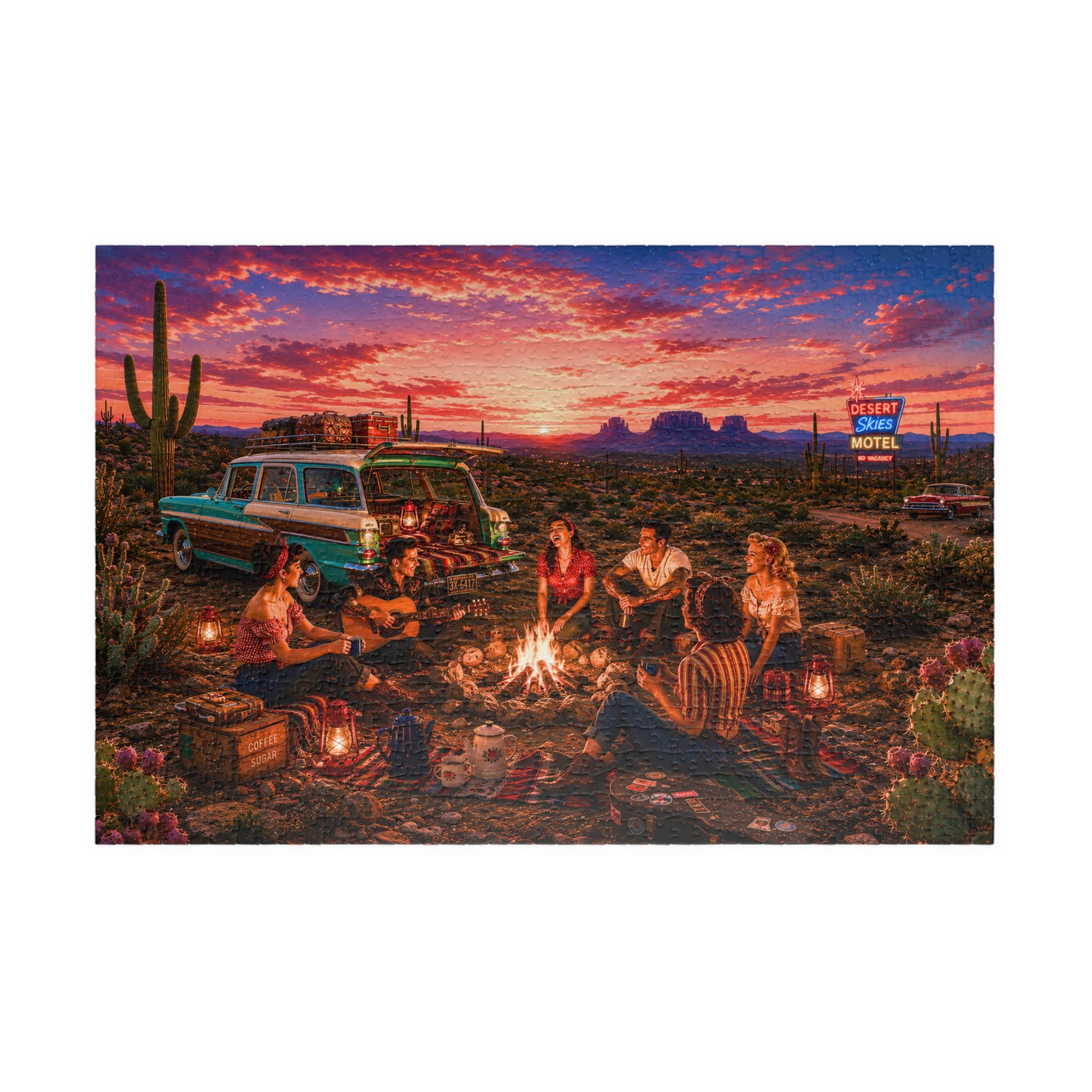 We'll Behave Tomorrow – Retro Desert Camping Road Trip Art Puzzle