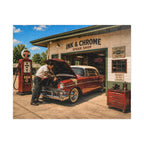 She Likes a Little Trouble Under the Hood – Retro Garage Art Puzzle