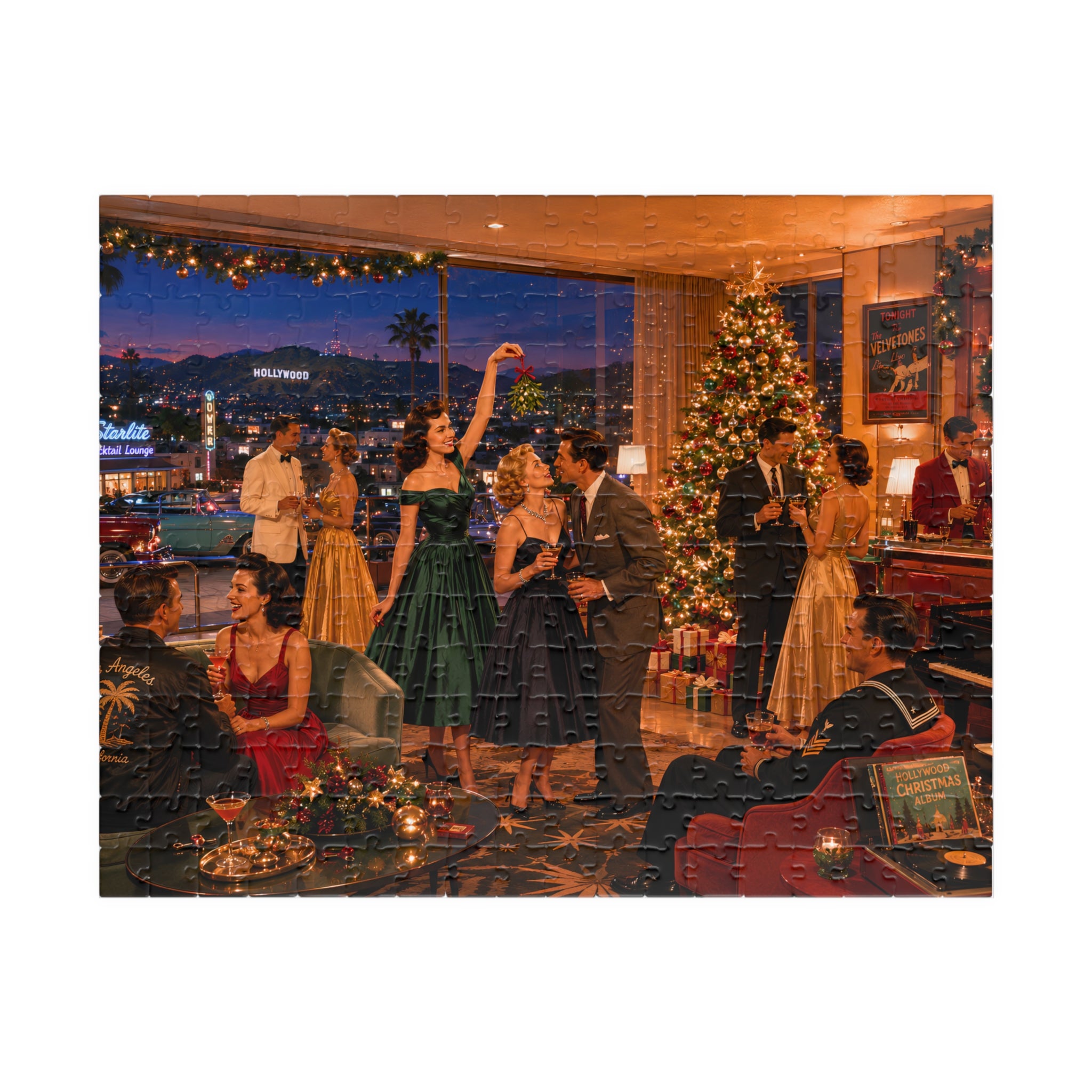 Just One Christmas Drink – Vintage Holiday Cocktail Party Art Puzzle