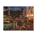 Hollywood After Dark – Neon Los Angeles Night & Classic Cars Art Puzzle