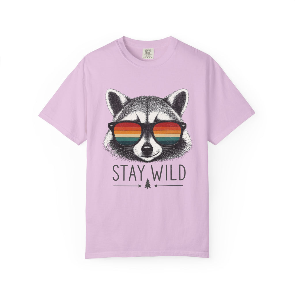 Stay Wild Raccoon – Retro Sunglasses T-Shirt | Explorer Edition