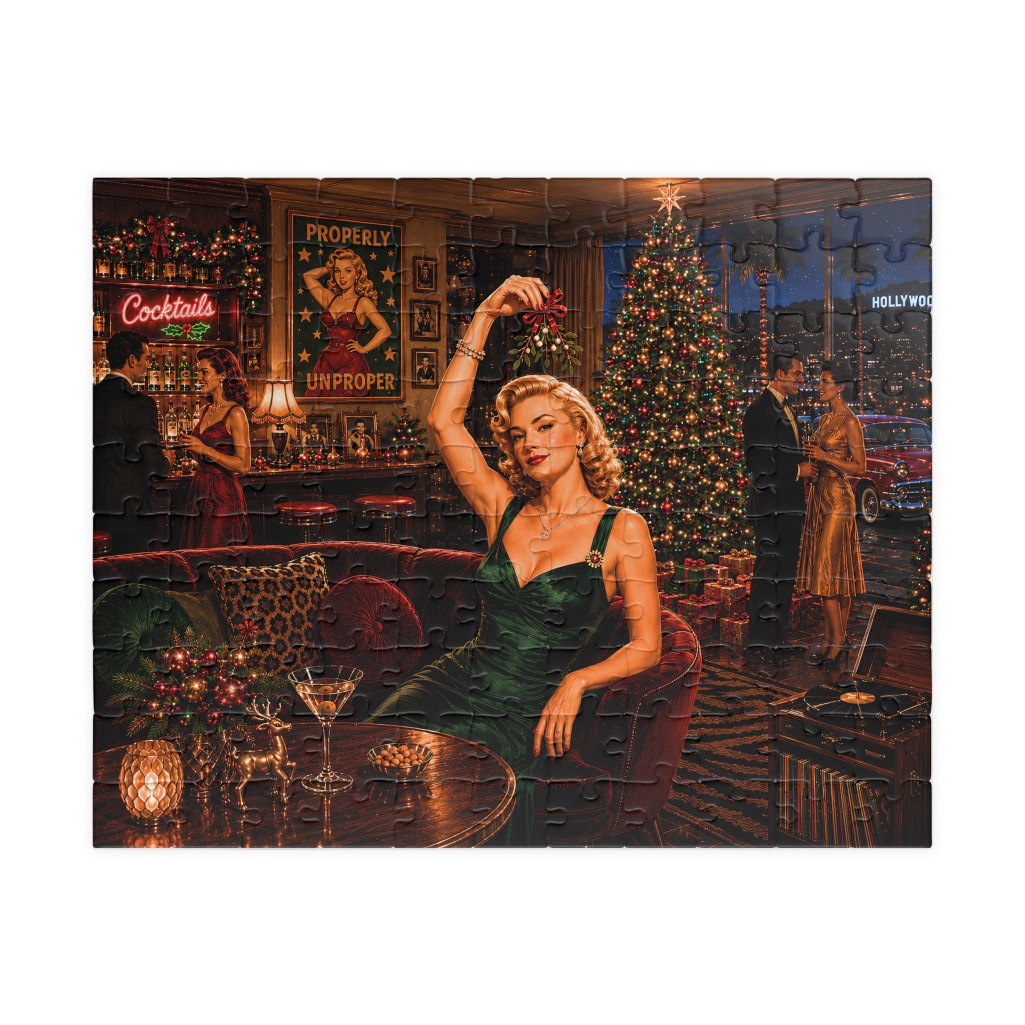 Dressed for Trouble – Vintage Cocktail Lounge Jigsaw Puzzle