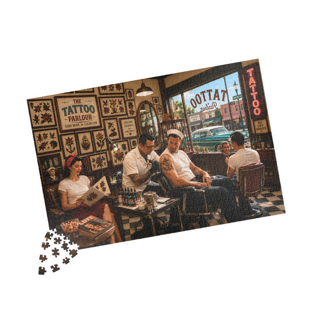 Good Girls Have Tattoos Too – Vintage Tattoo Parlour Art Puzzle