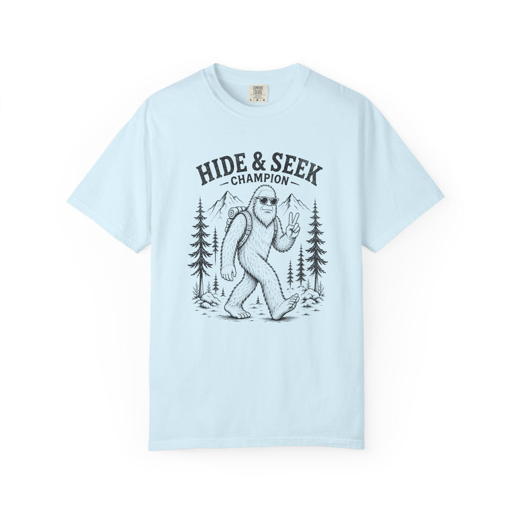 Hide and Seek Champion Shirt, Funny Bigfoot Tee, Sasquatch Joke Gift, Camping Humor Shirt, Comfort Colors