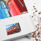She Took the Scenic Route – Retro California Convertible Art Puzzle
