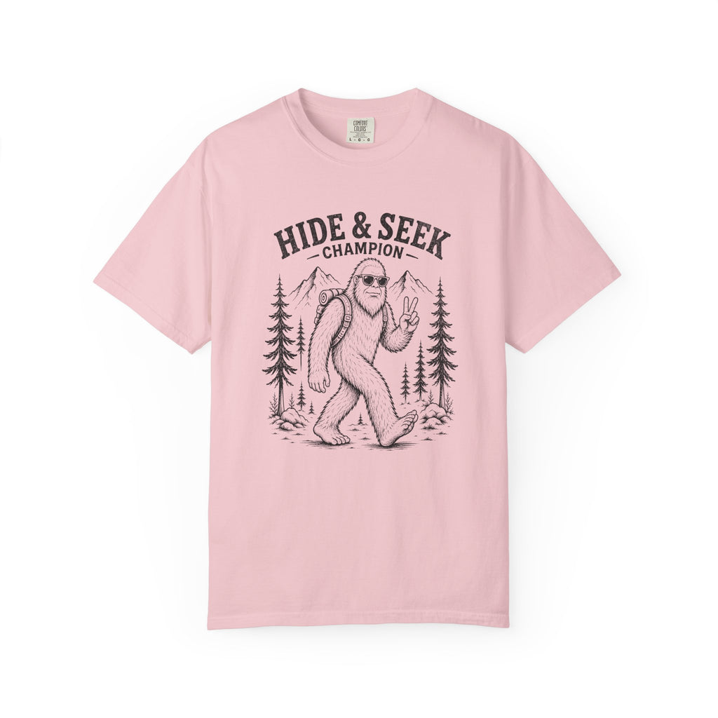 Hide and Seek Champion Shirt, Funny Bigfoot Tee, Sasquatch Joke Gift, Camping Humor Shirt, Comfort Colors