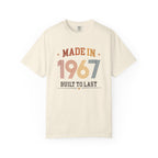 Ivory t-shirt with 'Made in 1967 Built to Last' text