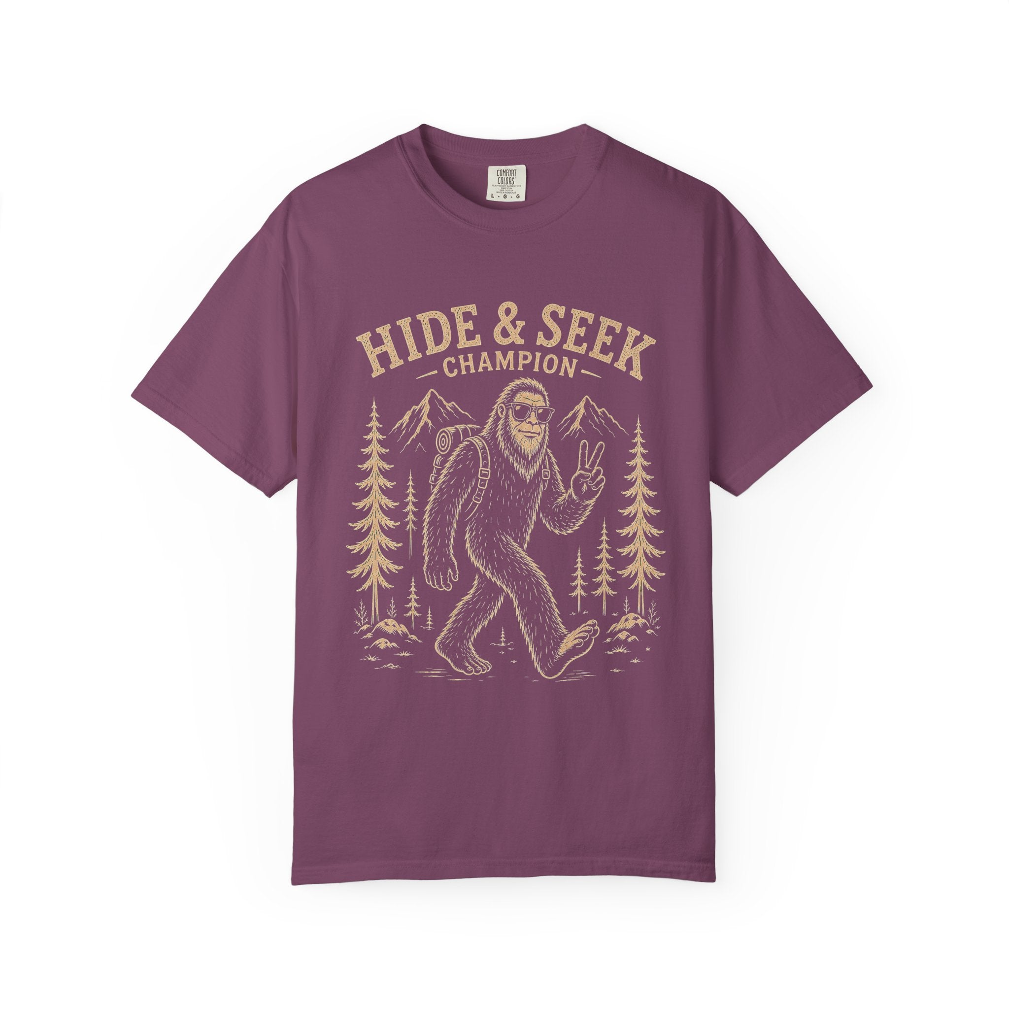 Hide and Seek Champion Shirt, Funny Bigfoot Tee, Sasquatch Joke Gift, Camping Humor Shirt, Comfort Colors