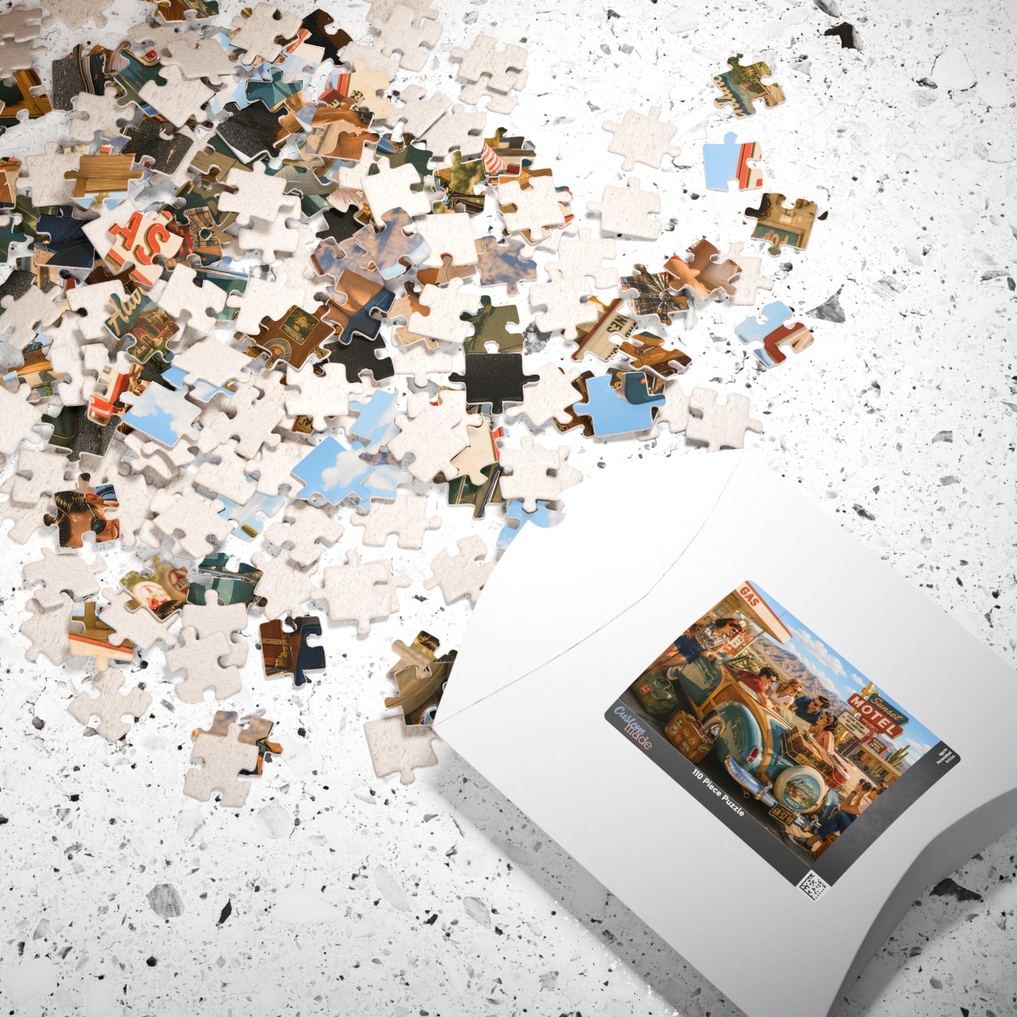 We'll Figure It Out at the Next Motel – Retro Road Trip Art Puzzle