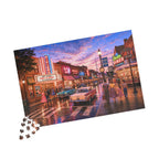 Meet Me Where the Neon Starts – Vintage Main Street Night Art Puzzle