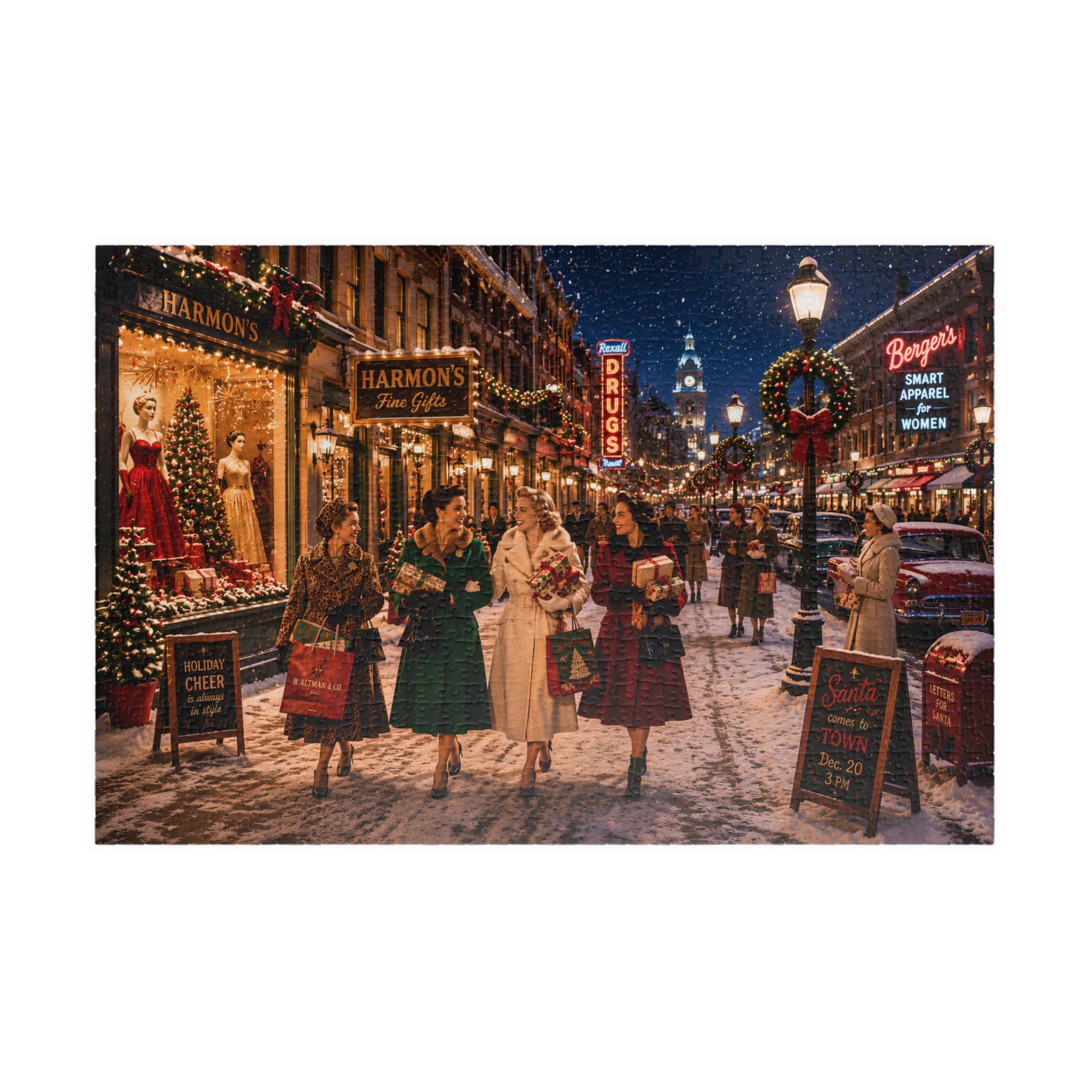Darling, I Bought You Something – Vintage Christmas Shopping Art Puzzle