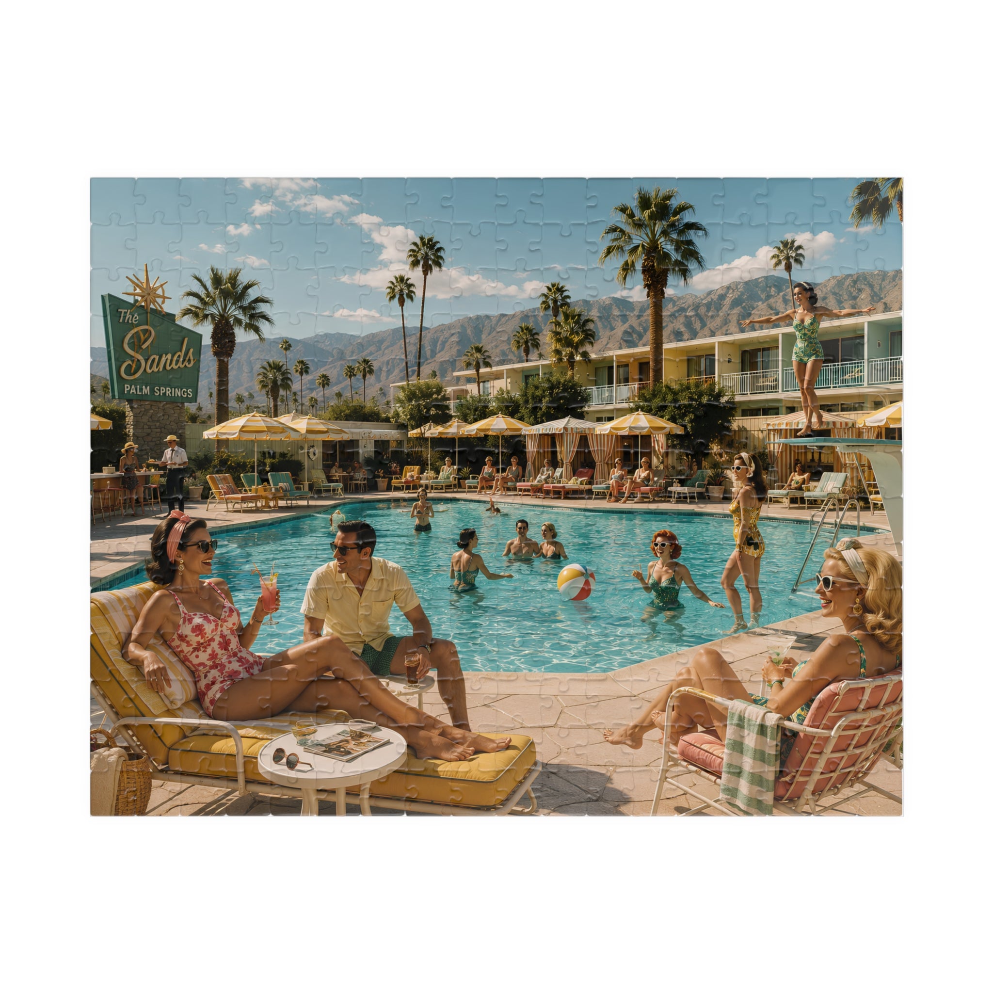 Check In, Dress Down – Palm Springs Poolside Jigsaw Puzzle