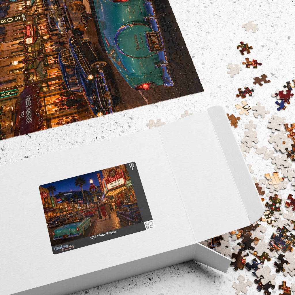 Meet Me Under the Christmas Lights – Retro Hollywood Christmas Art Puzzle