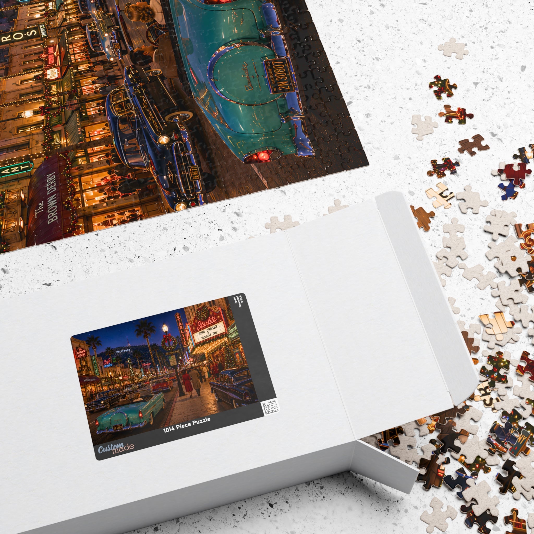 Meet Me Under the Christmas Lights – Retro Hollywood Christmas Art Puzzle