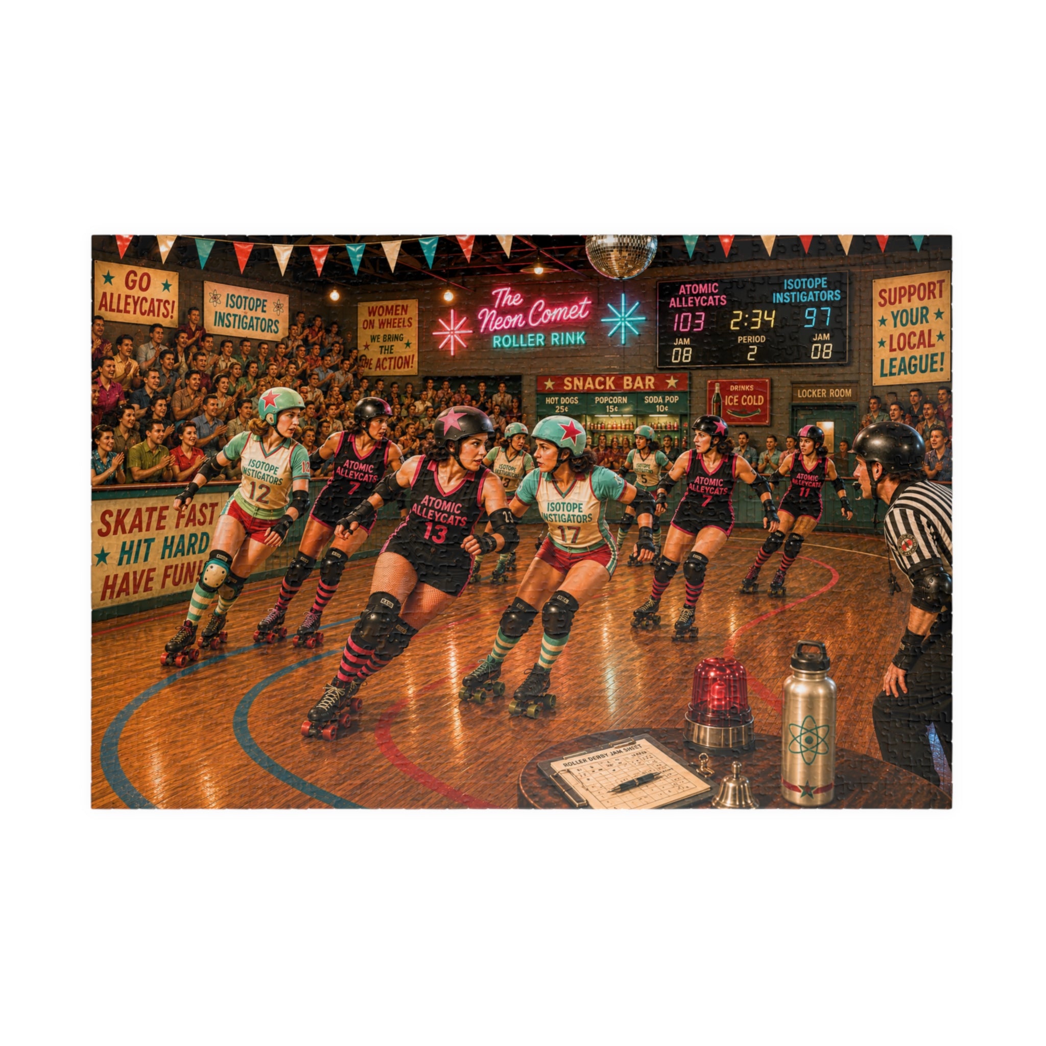 Play Nice? Absolutely Not. – Vintage Roller Derby Art Puzzle