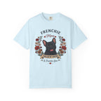 Black French Bulldog Mom Shirt, Black Frenchie Gift for Dog Mom, Floral French Bulldog Tee, Comfort Colors Coffee Lover Shirt