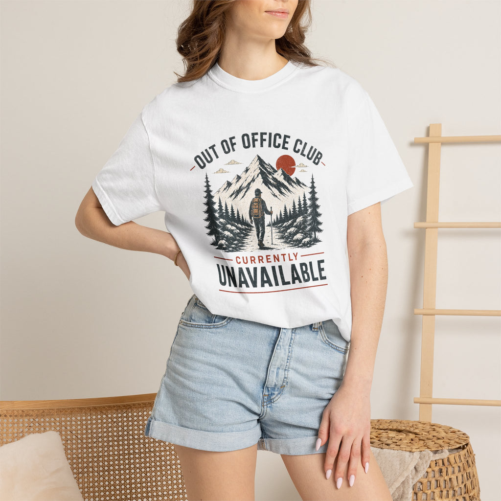 Out Of Office Club Hiking Shirt, Backpacker Gift, Adventure Travel Tee, Nature Lover Shirt, Mountain Hiking Comfort Colors Tee