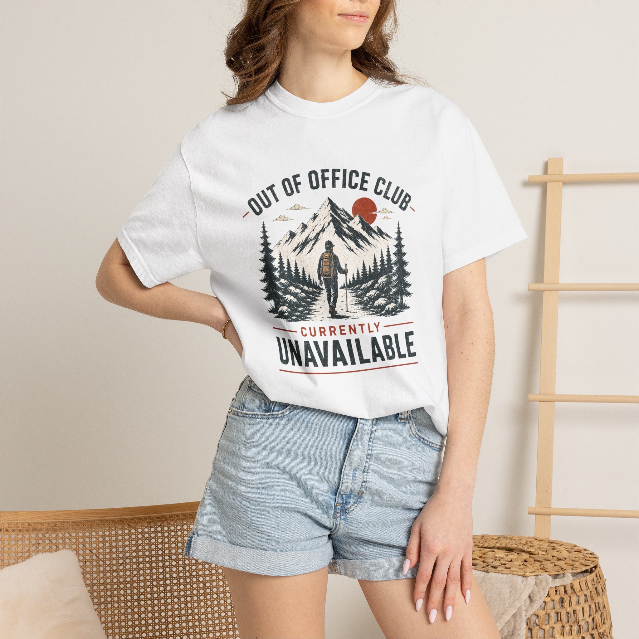 Out Of Office Club Hiking Shirt, Backpacker Gift, Adventure Travel Tee, Nature Lover Shirt, Mountain Hiking Comfort Colors Tee