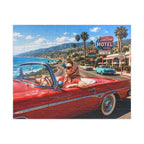 She Took the Scenic Route – Retro California Convertible Art Puzzle
