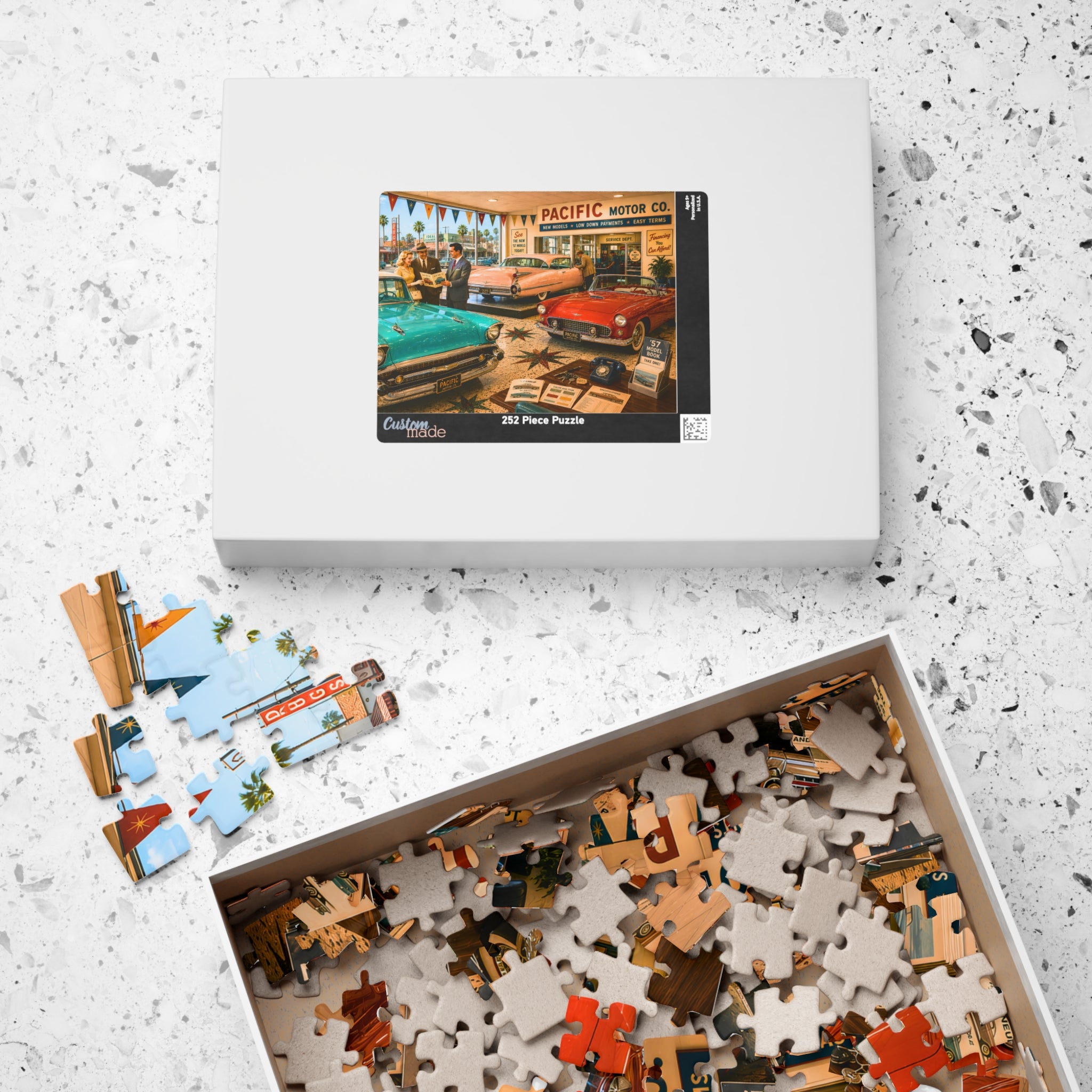 I'm Just Looking, Darling – Vintage Car Dealership Art Puzzle