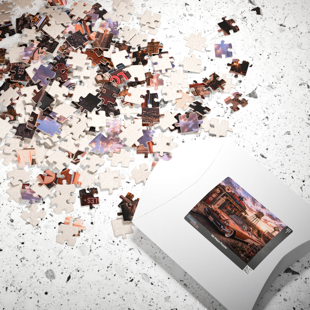 Darling, We're Not Turning Back – Retro Route 66 Road Trip Art Puzzle
