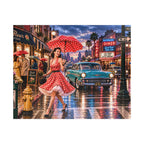 A Little Rain Never Ruined the Outfit – Retro Pin-Up City Art Puzzle