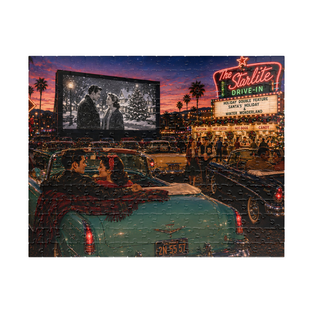 Starlite Drive-In – Retro Date Night & Classic Car Art Puzzle