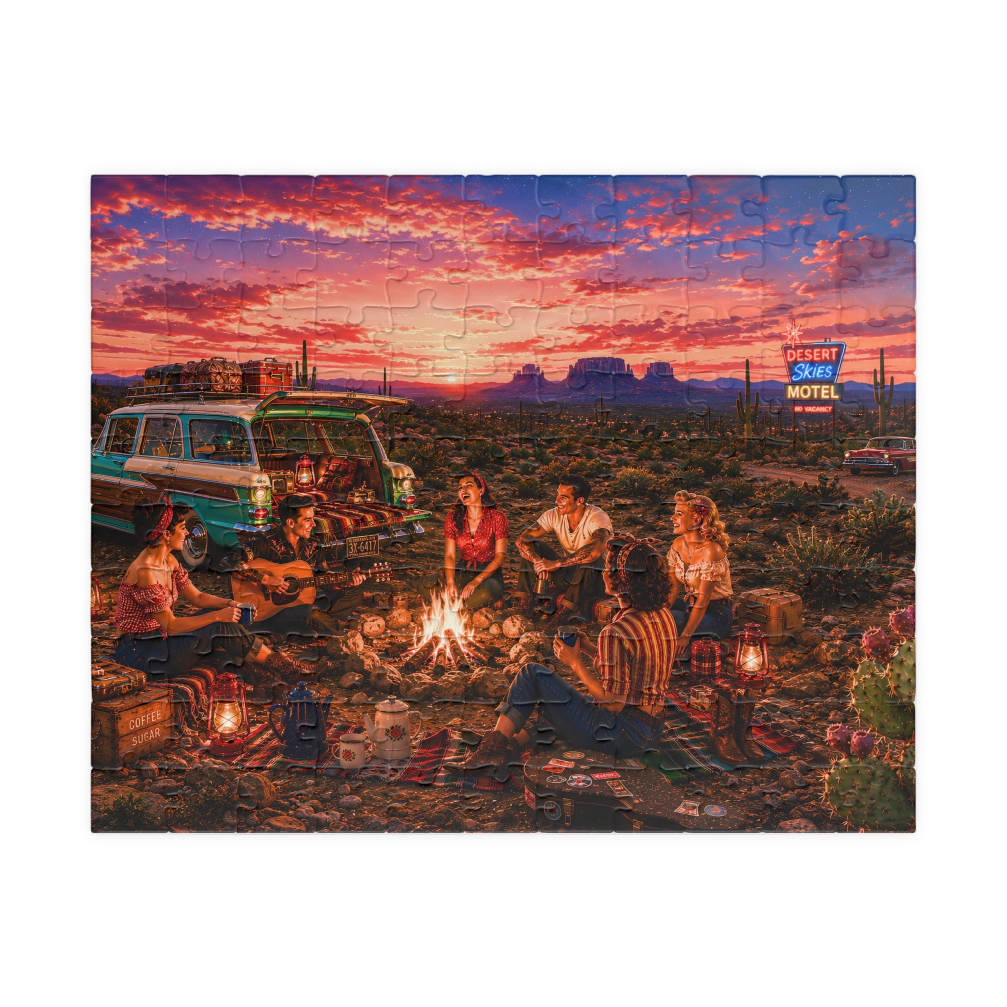 We'll Behave Tomorrow – Retro Desert Camping Road Trip Art Puzzle